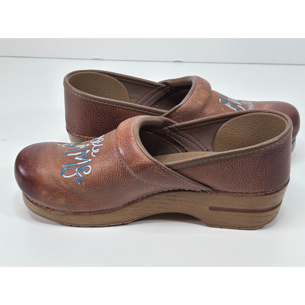 Dansko Clogs Women's Shoes Brown Leather Little Dreams Big Adventures Sz 41 - Picture 7 of 10
